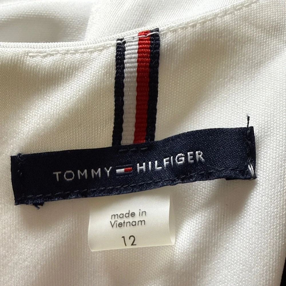 Tommy Hilfiger Cream white Ruffle Sleeve Mini Dress size 12 - Picture 5 of 6